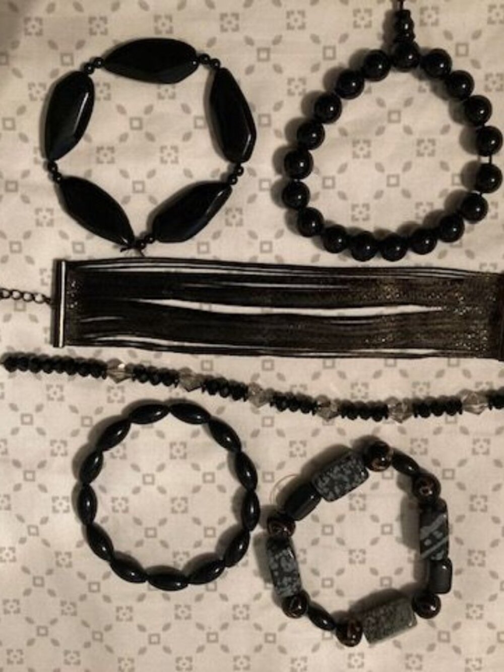 6 Black Bracelets
